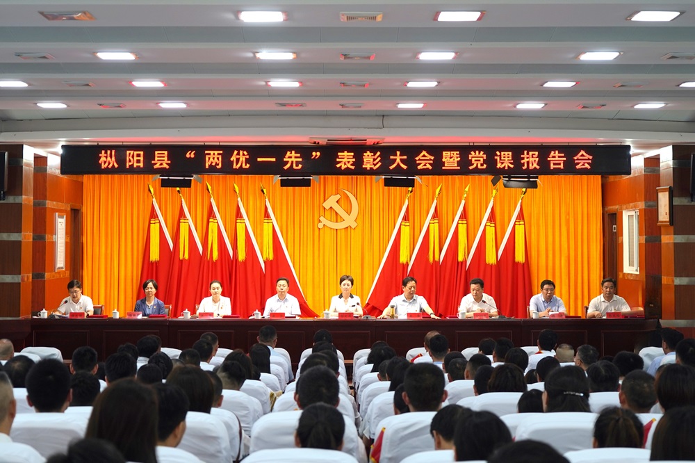 枞阳县“两优一先”表彰大会暨县委树立和践行正确政绩观学习教育专题党课报告会召开