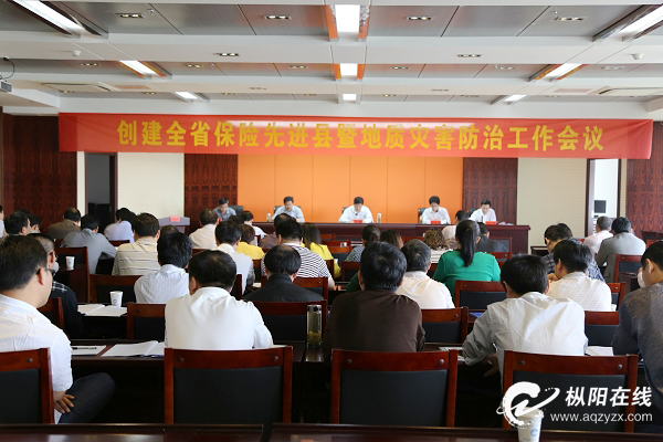 枞阳部署创建全省保险先进县暨地质灾害防治工作