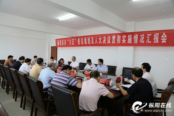 施泽彪来枞阳检查“六五”普法规划及市人大常委会决议贯彻实施情况